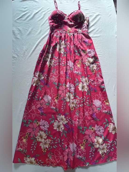 B.O.G. Collective Dresses & Skirts - B.O.G. Collective Red Floral Bustier Maxi Dress Size M